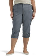 Lee Women's Plus Size Flex-to-go Mid-Rise Relaxed Fit Cargo Capri Pant