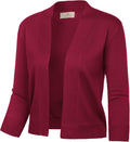 GRACE KARIN Women Cardigan Sweaters Lightweight Knit Cropped Cardigans Trendy 3/4 Sleeve Shrug Bolero S-3XL