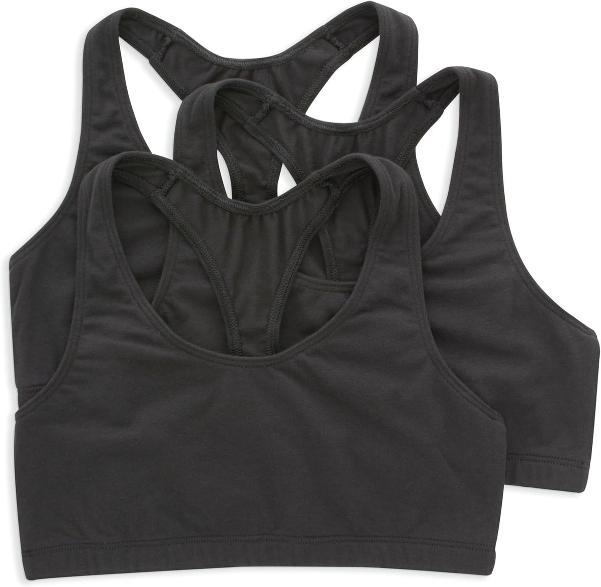Hanes Women's Racerback Cotton T-Back Bralette (3 Pack)