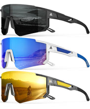 Load image into Gallery viewer, Polarized Sports Sunglasses for Men Women, UV400 Protection Mens Sunglasses Wrap Around Sun Glasses for Cycling Running