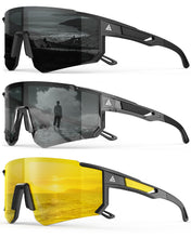 Load image into Gallery viewer, Polarized Sports Sunglasses for Men Women, UV400 Protection Mens Sunglasses Wrap Around Sun Glasses for Cycling Running