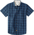 Dubinik® Mens Short Sleeve Button Down Shirts 100% Cotton Plaid Men's Casual Button-Down Shirts with Pocket