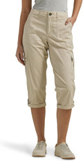 Lee Women's Plus Size Flex-to-go Mid-Rise Relaxed Fit Cargo Capri Pant
