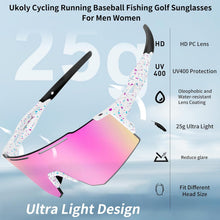 Load image into Gallery viewer, Ukoly Cycling Sunglasses for Men Women with 3 Interchangeable Lenses, Polarized Sports Sunglasses, Baseball Sunglasses