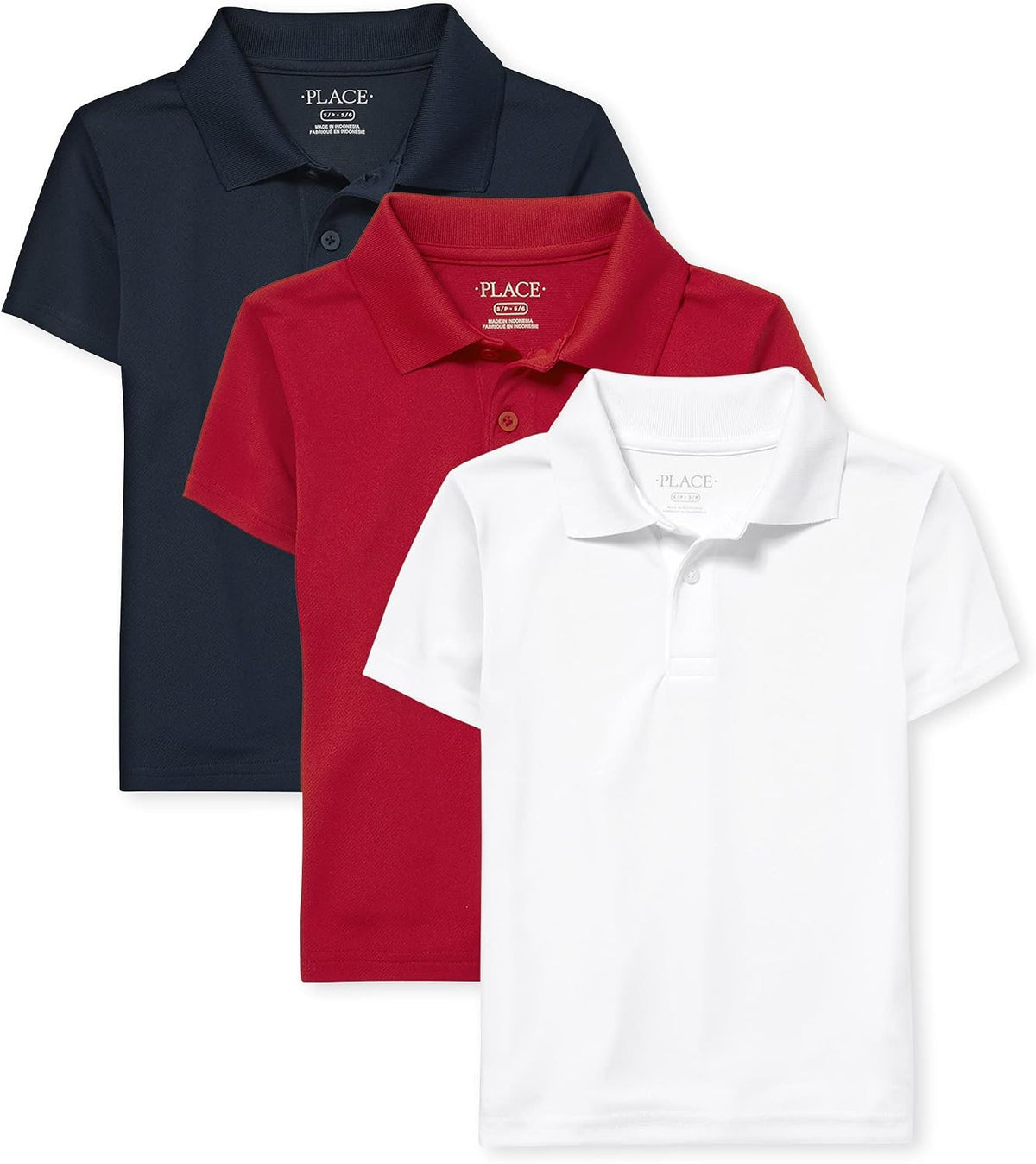 The Children's Place Boys' Short Sleeve Pique Polo, 3 Pack