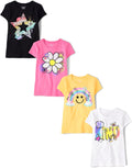 The Children's Place Girls' Trends,Icons Short Sleeve Graphic T-Shirts,4 Pack
