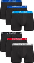 Hanes Men's Boxer Brief Underwear Pack, Stretch Cotton Boxer Briefs for Men, Moisture-wicking, 6-pack