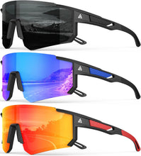 Load image into Gallery viewer, Polarized Sports Sunglasses for Men Women, UV400 Protection Mens Sunglasses Wrap Around Sun Glasses for Cycling Running