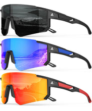 Load image into Gallery viewer, Polarized Sports Sunglasses for Men Women, UV400 Protection Mens Sunglasses Wrap Around Sun Glasses for Cycling Running