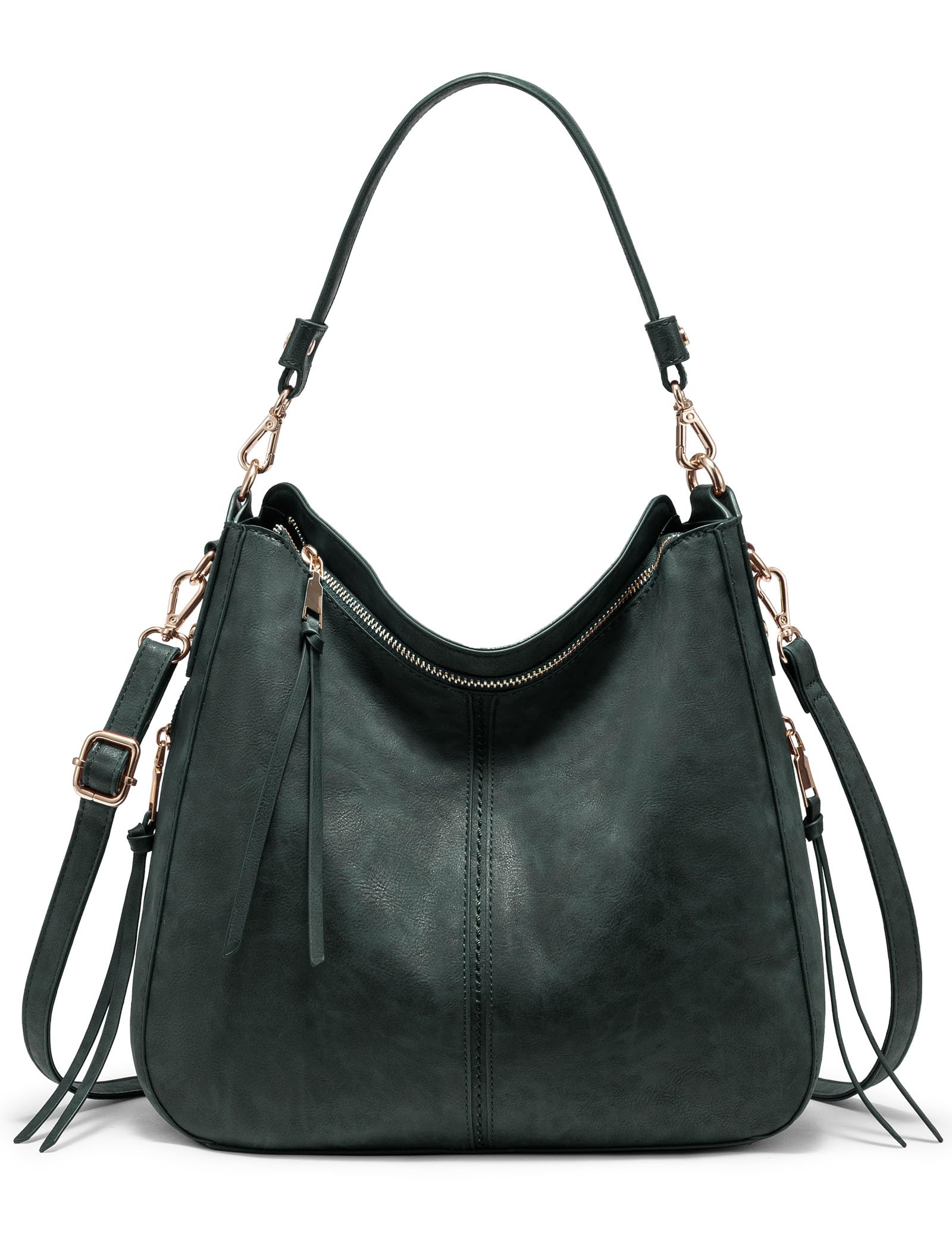 Realer Hobo Crossbody Bags for Women Designer Faux Leather Hobo Handbags Retro Large Size Shoulder Bag Bucket Purse