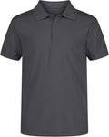 Nautica Boys' School Uniform Short Sleeve Polo Shirt, Button Closure, Moisture Wicking Performance Material
