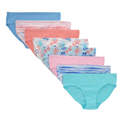 Hanes Girls' Organic Underwear, Brief & Hipster, Toddler & Girl Sizes, Pure Comfort Organic 100% Cotton Panties, 8-pack