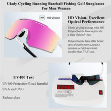Load image into Gallery viewer, Ukoly Cycling Sunglasses for Men Women with 3 Interchangeable Lenses, Polarized Sports Sunglasses, Baseball Sunglasses