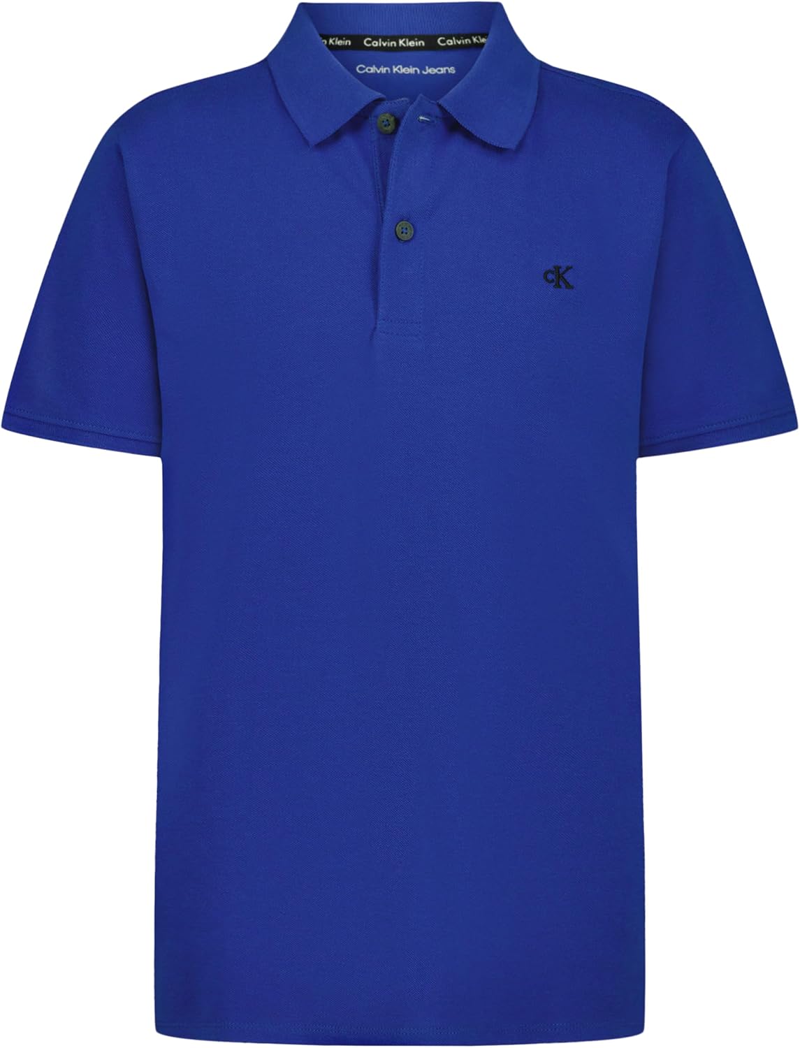 Calvin Klein Boys Short Sleeve Micro Pique Solid Polo, Button Closure, Soft & Comfortable