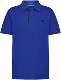 Calvin Klein Boys Short Sleeve Micro Pique Solid Polo, Button Closure, Soft & Comfortable