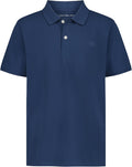 Calvin Klein Boys Short Sleeve Micro Pique Solid Polo, Button Closure, Soft & Comfortable