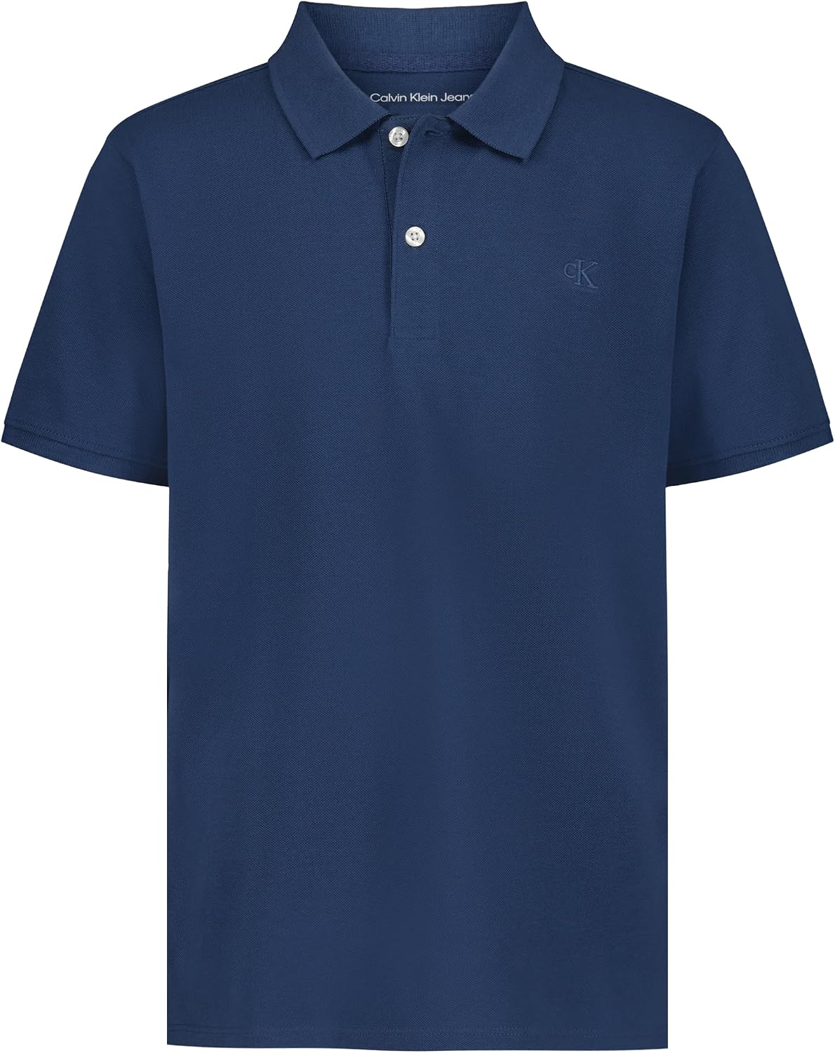 Calvin Klein Boys Short Sleeve Micro Pique Solid Polo, Button Closure, Soft & Comfortable