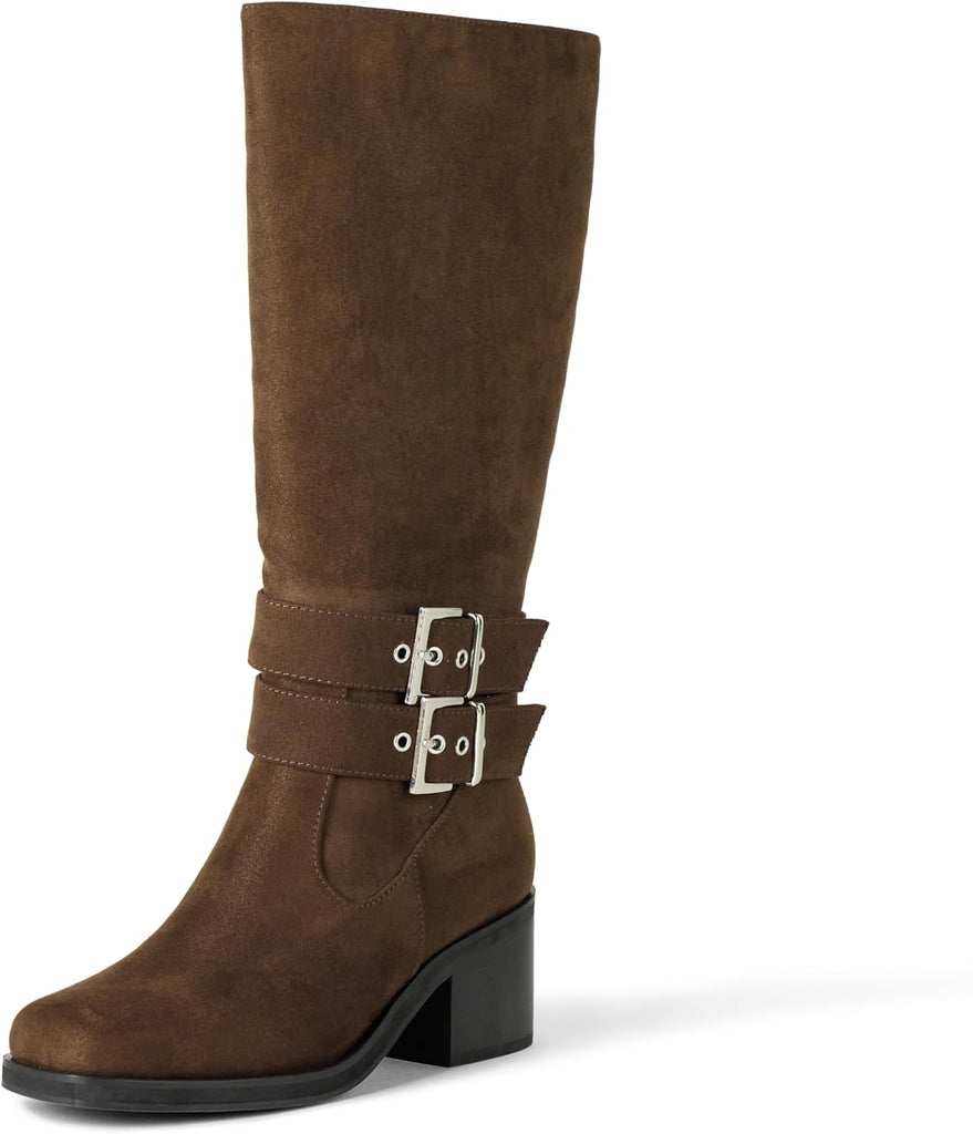 The Drop Women's Sage Tall Biker Boot with Buckles
