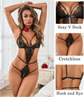 Kolagri Womens One Piece Lace Bodysuit Lingerie Sexy Deep V Sleepwear