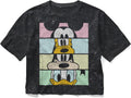 Disney Women's Disney Characters Crew Crop Women's Mineral Wash Short Sleeve Crop Tee