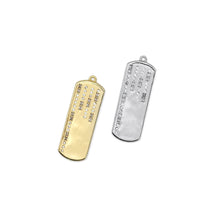 Load image into Gallery viewer, Gold Silver Celebration bar Shape Charm, Sku#B364