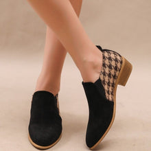 Load image into Gallery viewer, Women's Retro Color-Block Slip-On Shoes | Suede Mid Heel Dress Shoes