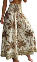 CHICME Womens Boho High Waisted Wide Leg Palazzo Pants Beach Vacation Wear