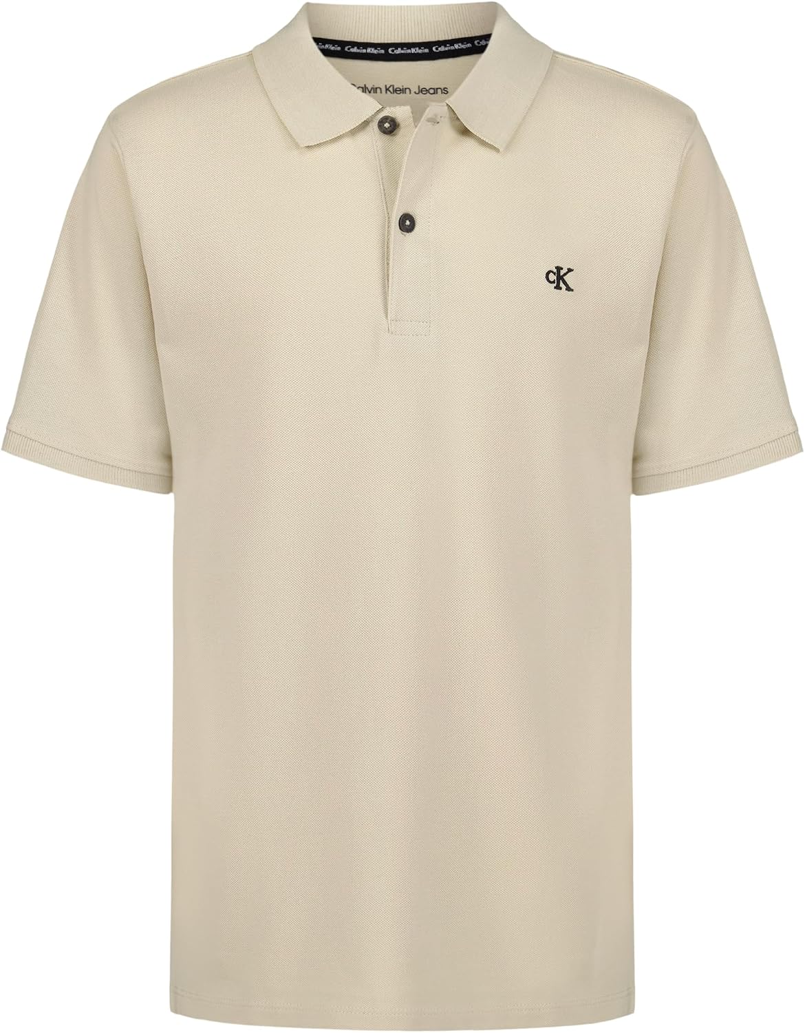 Calvin Klein Boys Short Sleeve Micro Pique Solid Polo, Button Closure, Soft & Comfortable