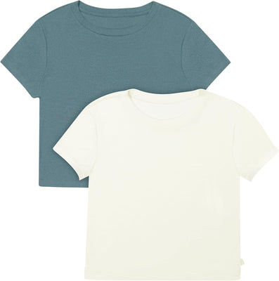 Hanes Women's Originals Baby Doll Tee, 2-Pack, Comfywear Supersoft Rib T-Shirt, Loungewear Pack