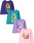 The Children's Place Baby Girls' and Toddler Unicorns,Butterflies,Trends Long Sleeve Graphic T-Shirts,4 Pack