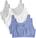 Fruit of the Loom Women's Wireless Cotton Sports Bra, Multipack