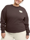 Hanes Originals Women's Fleece Sweatshirt, Midweight Sweatshirt for Women, Placed Flowers