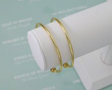 Load image into Gallery viewer, Gold Cuff Bangle bracelets with ball end, Sku#X292
