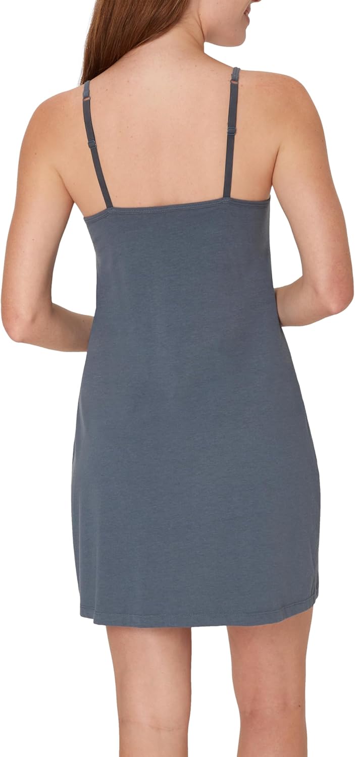 Hanes Women's Originals Sleep Dress, Comfywear Supersoft Sleep Slip Dress With Built-in Shelf Bra