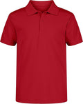 Nautica Boys' School Uniform Short Sleeve Polo Shirt, Button Closure, Moisture Wicking Performance Material