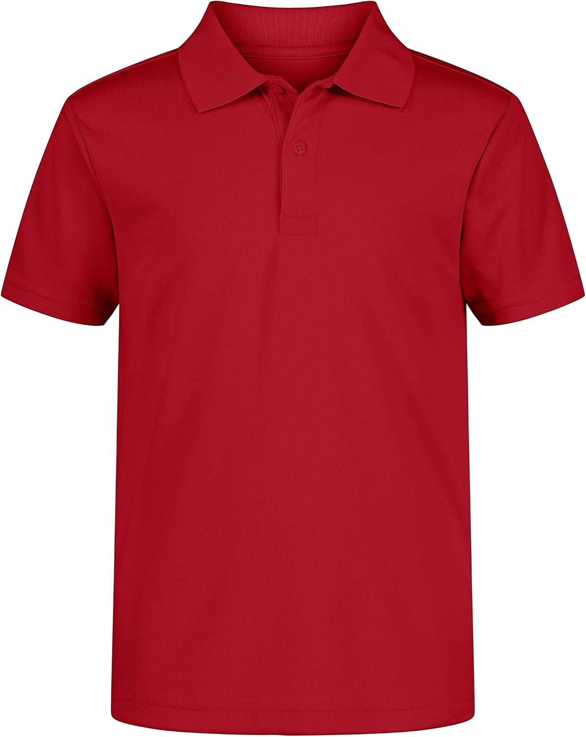 Nautica Boys' School Uniform Short Sleeve Polo Shirt, Button Closure, Moisture Wicking Performance Material