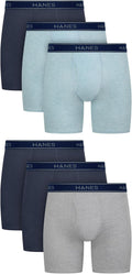 Hanes mens Underwear Boxer Briefs Pack, Cool & Breathable Cotton Moisture-wicking Underwear for Men, No Ride Up
