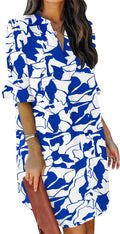 QACOHU women's flowy ruffle sleeve casual shift dress