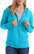 Hanes Women's Lightweight Full Zip Hoodie, Textured Cotton Zip Up, T-Shirt Hoodie