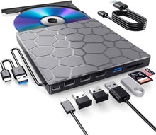 Load image into Gallery viewer, High-Speed USB 3.0 External CD/DVD Drive with Burner – Plug &amp; Play, Windows &amp; Mac Compatible