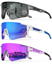 Load image into Gallery viewer, Polarized Sports Sunglasses for Men Women, UV400 Protection Mens Sunglasses Wrap Around Sun Glasses for Cycling Running