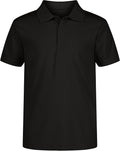 Nautica Boys' School Uniform Short Sleeve Polo Shirt, Button Closure, Moisture Wicking Performance Material