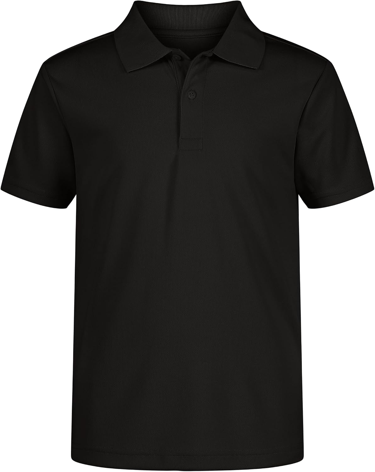 Nautica Boys' School Uniform Short Sleeve Polo Shirt, Button Closure, Moisture Wicking Performance Material