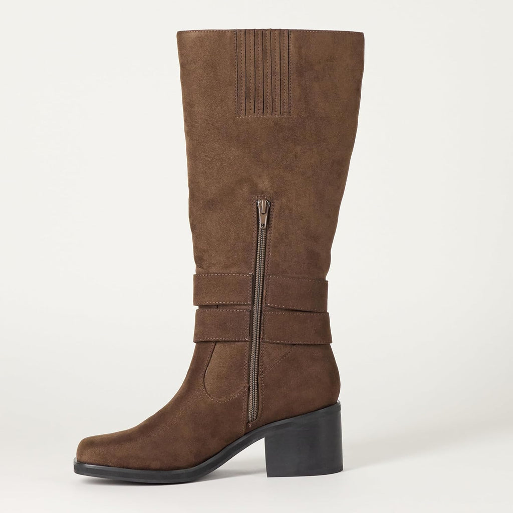 The Drop Women's Sage Tall Biker Boot with Buckles