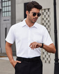 Mens Short Sleeve Dress Shirt Wrinkle Free Summer Button Down Shirts