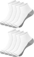 Hanes Men's Crew Socks Pack, 8 Pairs, Max Cushion Moisture-wicking Ankle Socks for Men, Cushioned Ankle Length
