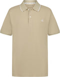 Calvin Klein Boys Short Sleeve Micro Pique Solid Polo, Button Closure, Soft & Comfortable
