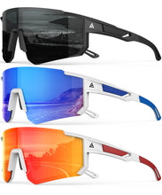 Load image into Gallery viewer, Polarized Sports Sunglasses for Men Women, UV400 Protection Mens Sunglasses Wrap Around Sun Glasses for Cycling Running