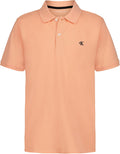 Calvin Klein Boys Short Sleeve Micro Pique Solid Polo, Button Closure, Soft & Comfortable