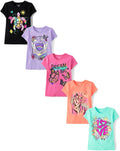 The Children's Place Girls' Short Sleeve Graphic T-shirts (5-Pack)